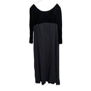 Bill Levkoff Velvet Maxi Dress Womens Size 40/XL US Black Empire Waist Vintage